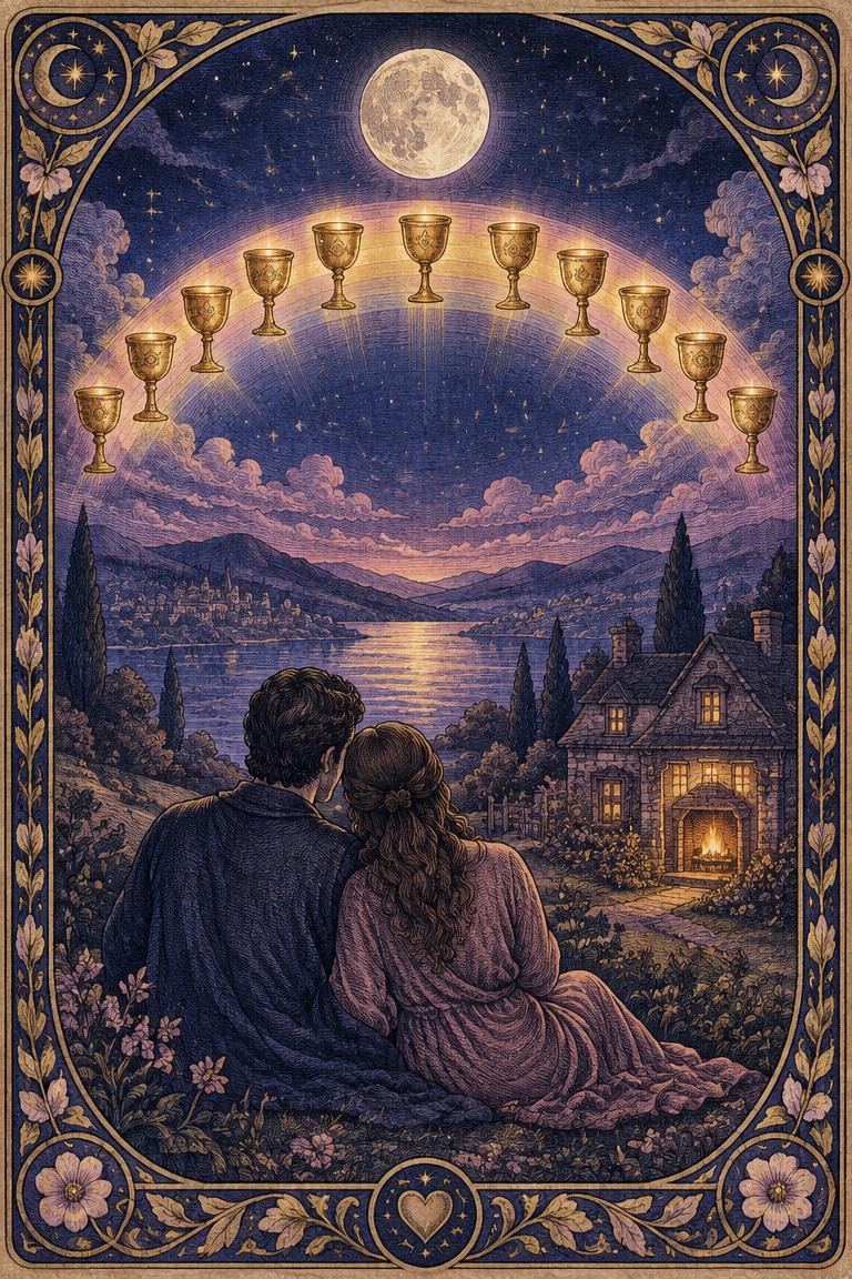 Illustration de l’arcane Dix de Coupes