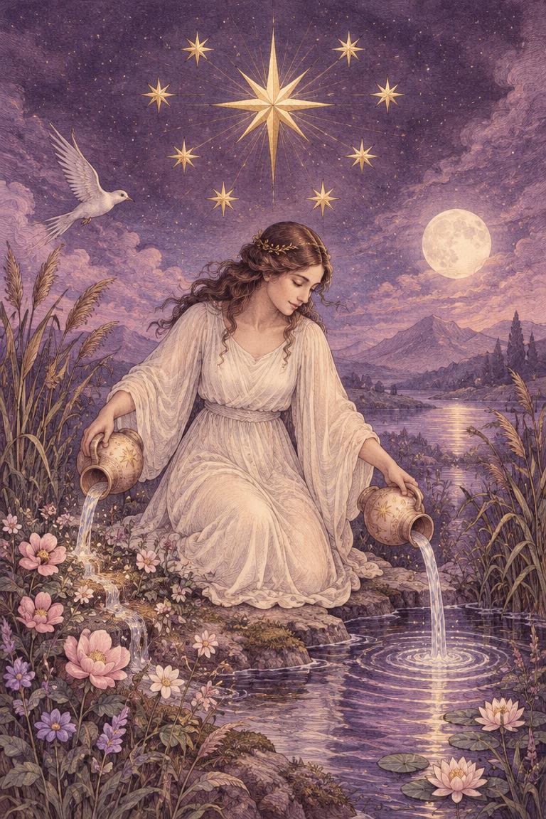 Illustration de l’arcane L’Étoile