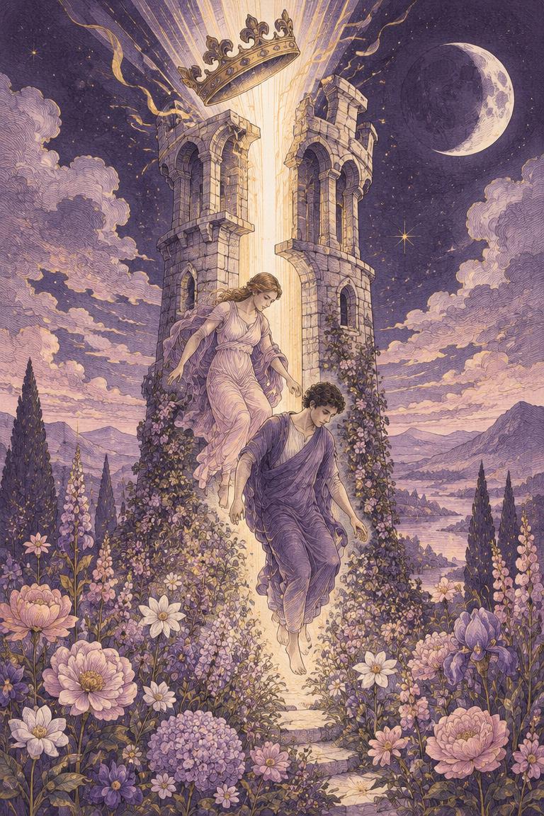 Illustration de l’arcane La Maison Dieu