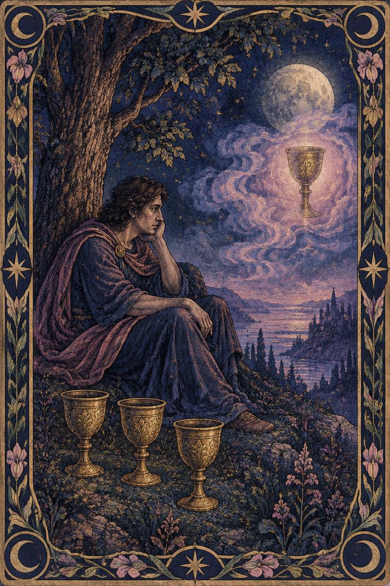Illustration de l’arcane Quatre de Coupes