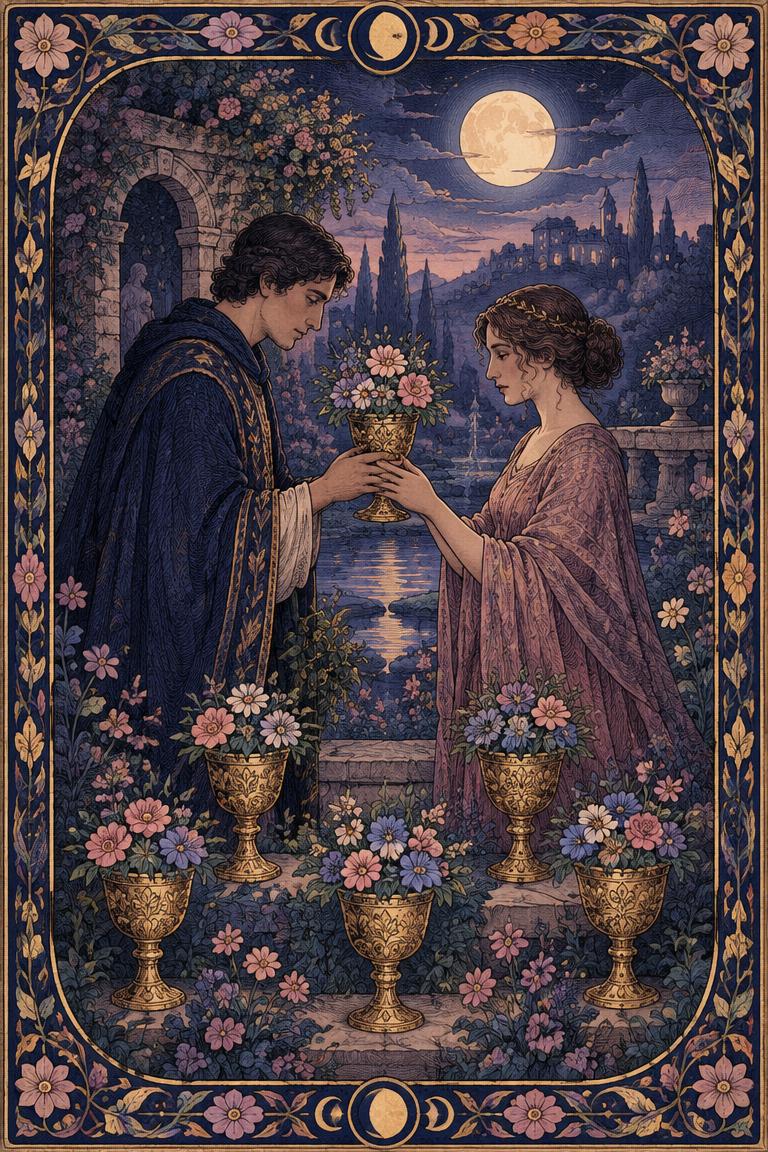 Illustration de l’arcane Six de Coupes