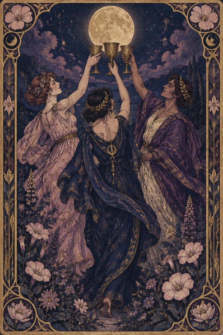 Illustration de l’arcane Trois de Coupes